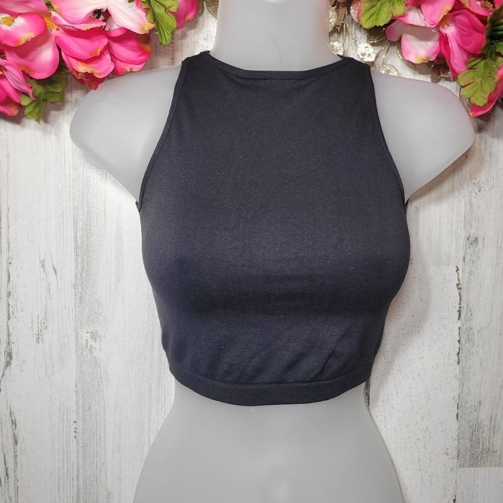 NWOT Free People Bella High Neck Crop Cami Black - Picture 7 of 12